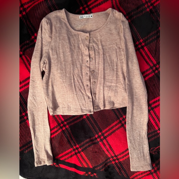 Zara Tops - Cropped Button-Up Cardigan